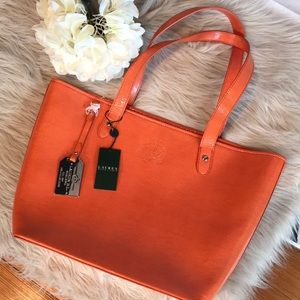 Ralph Lauren Newton Classic Tote in Orange